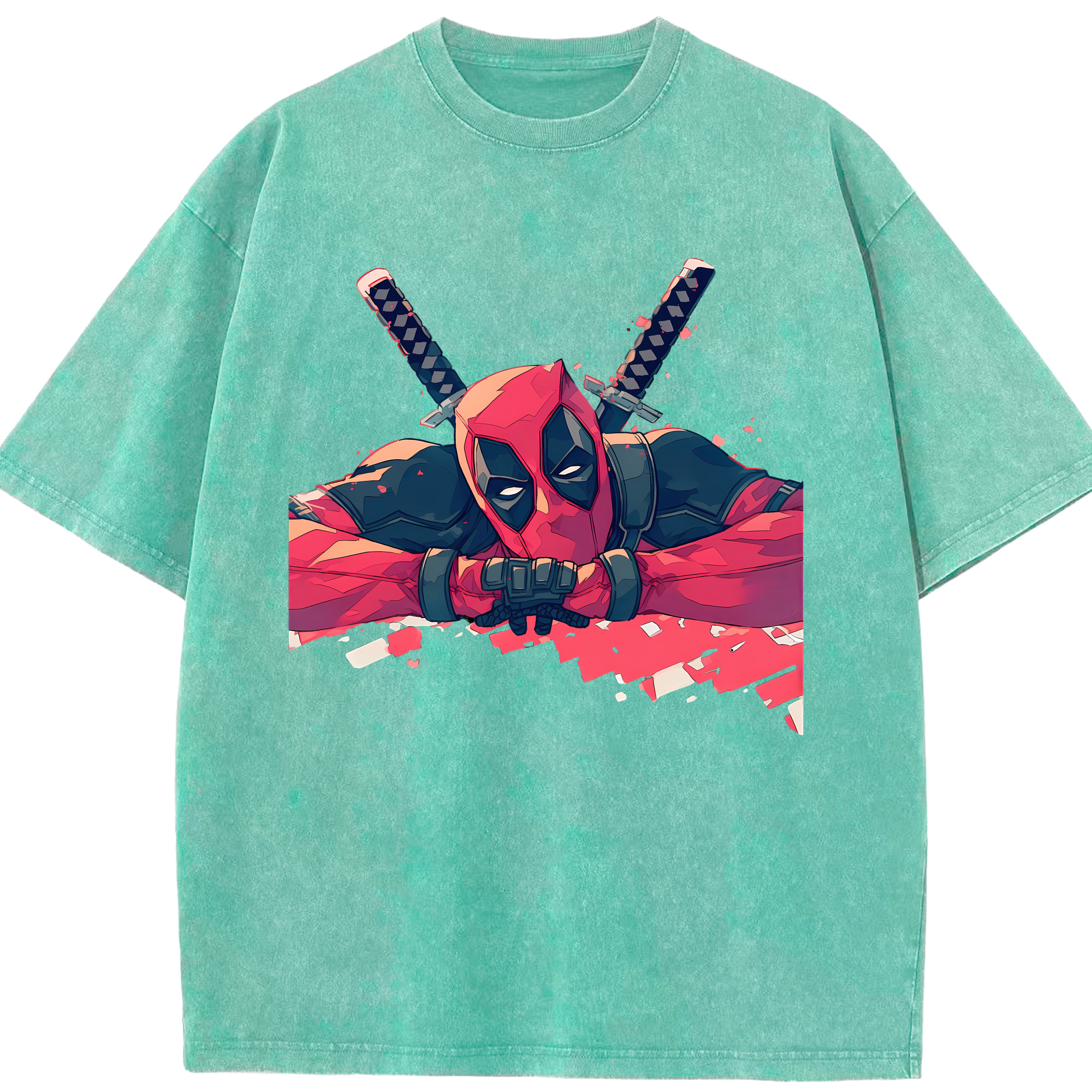 （画像用） Deadpool デッドプール 綿100% ヴィンテージ風 半袖Tシャツ（フロントプリント）